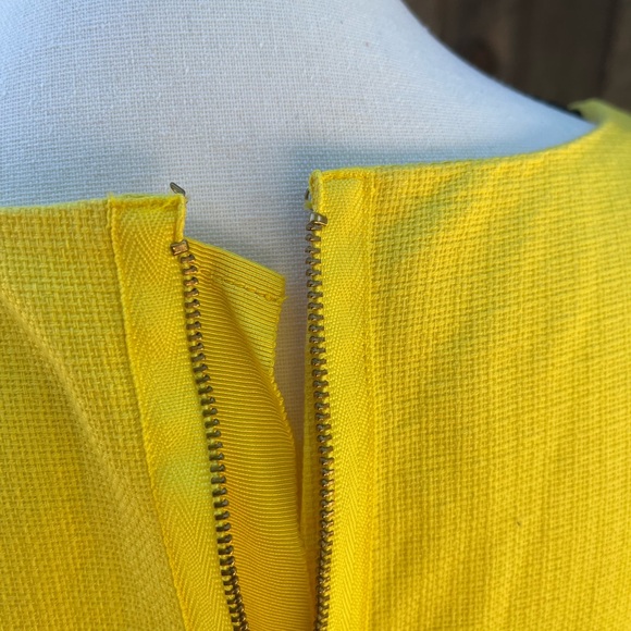 J.Crew Factory Bright Yellow Cotton Textured Dress Size 2 - Picture 3 of 7